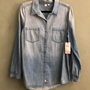 Melrose & Market Denim Button Down Top